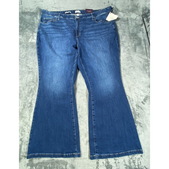 Ava & Viv Denim - NWT Ava Viv Jeans Women 24 Blue Stretch High Rise Flare No‎ Gap Fade Medium Wash